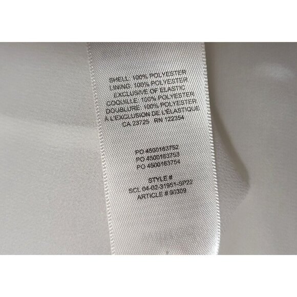 Aritzia Wilfred Valencia Blouse Light Birch Ivory Chiffon Mock Neck Top - Picture 14 of 15